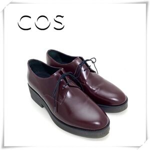 COS Burgundy Platform Leather Oxford Shoes sz 8